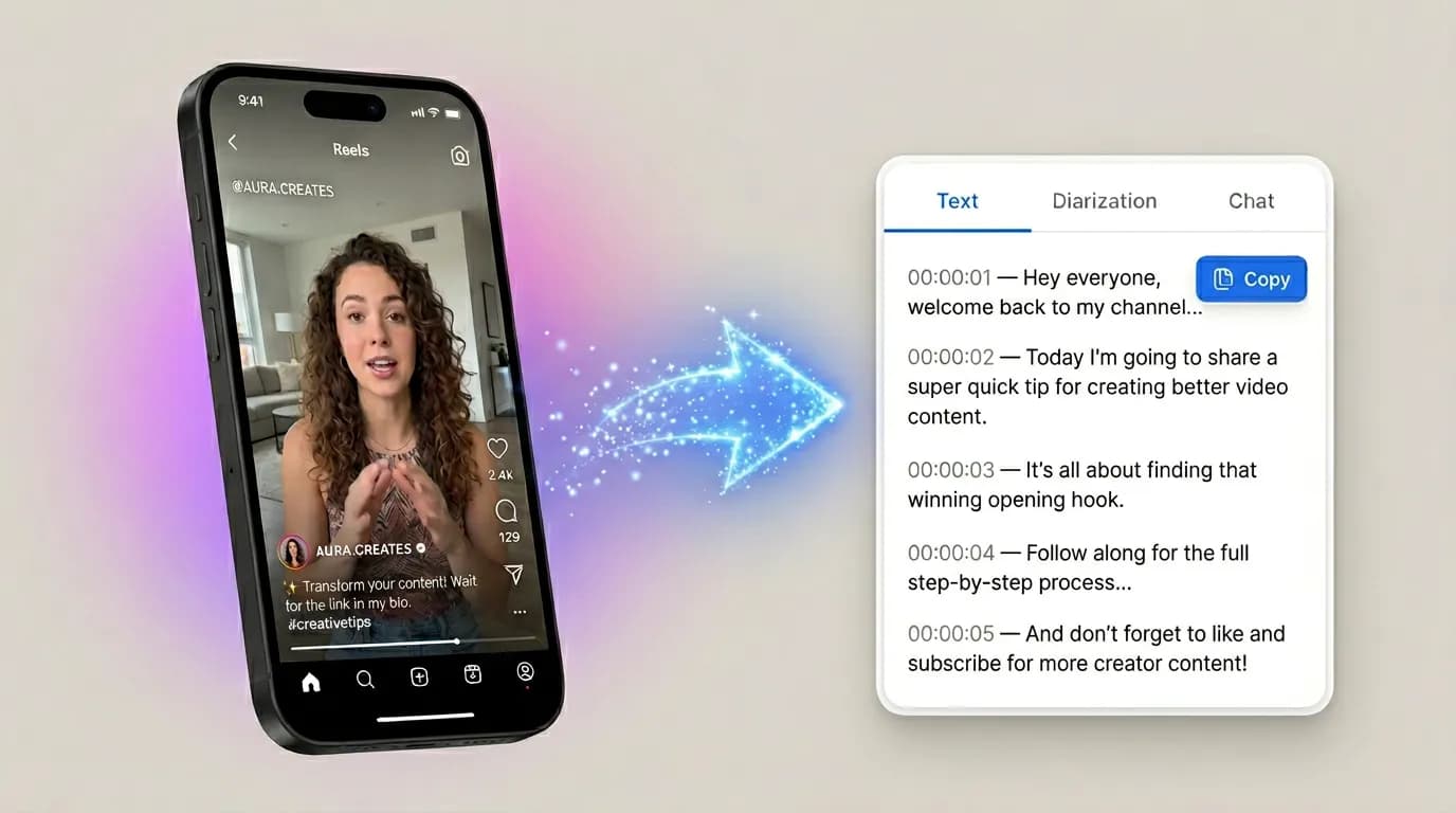 TikTok transcript tool preview